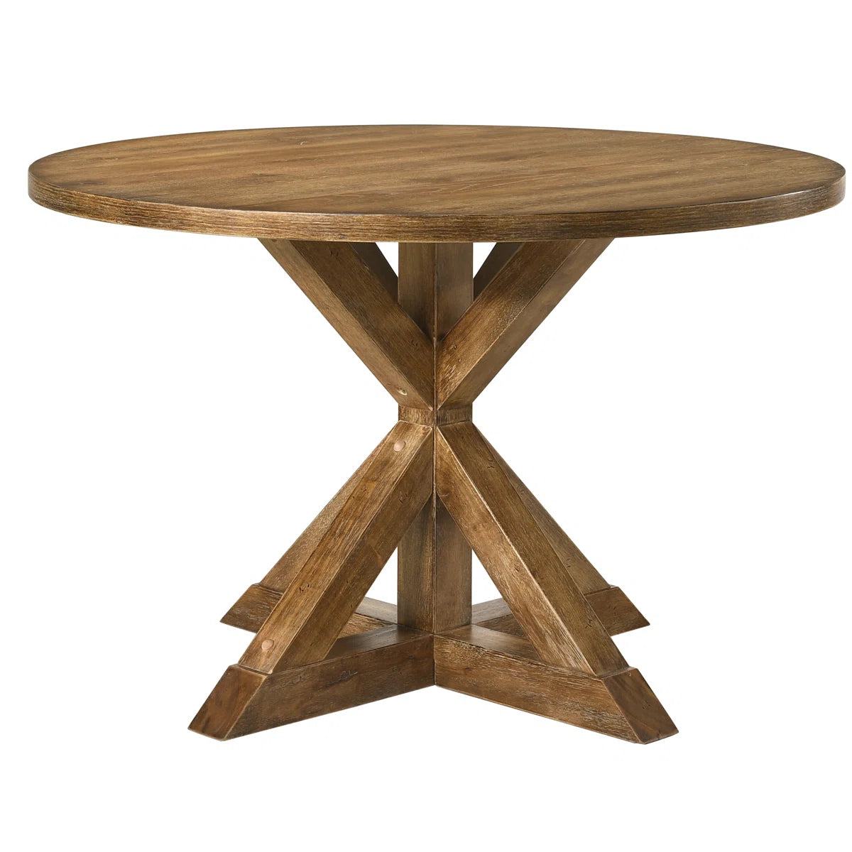 Henninger Round Dining Table in Weathered Oak