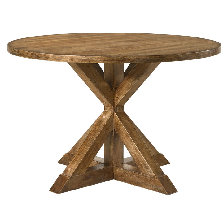 Henninger Round Dining Table in Weathered Oak