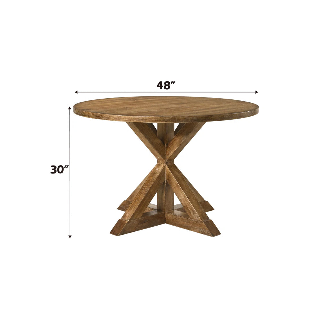 Henninger Round Dining Table in Weathered Oak