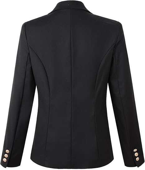 Womens Double Breasted Military Style Blazer Ladies Coat Jacket