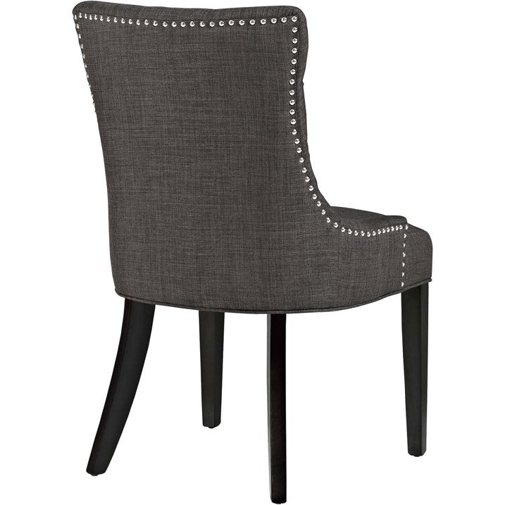 Modern Elegant Button-Tufted Upholstered Fabric With Nailhead Trim, Dining Side Chair, Brown