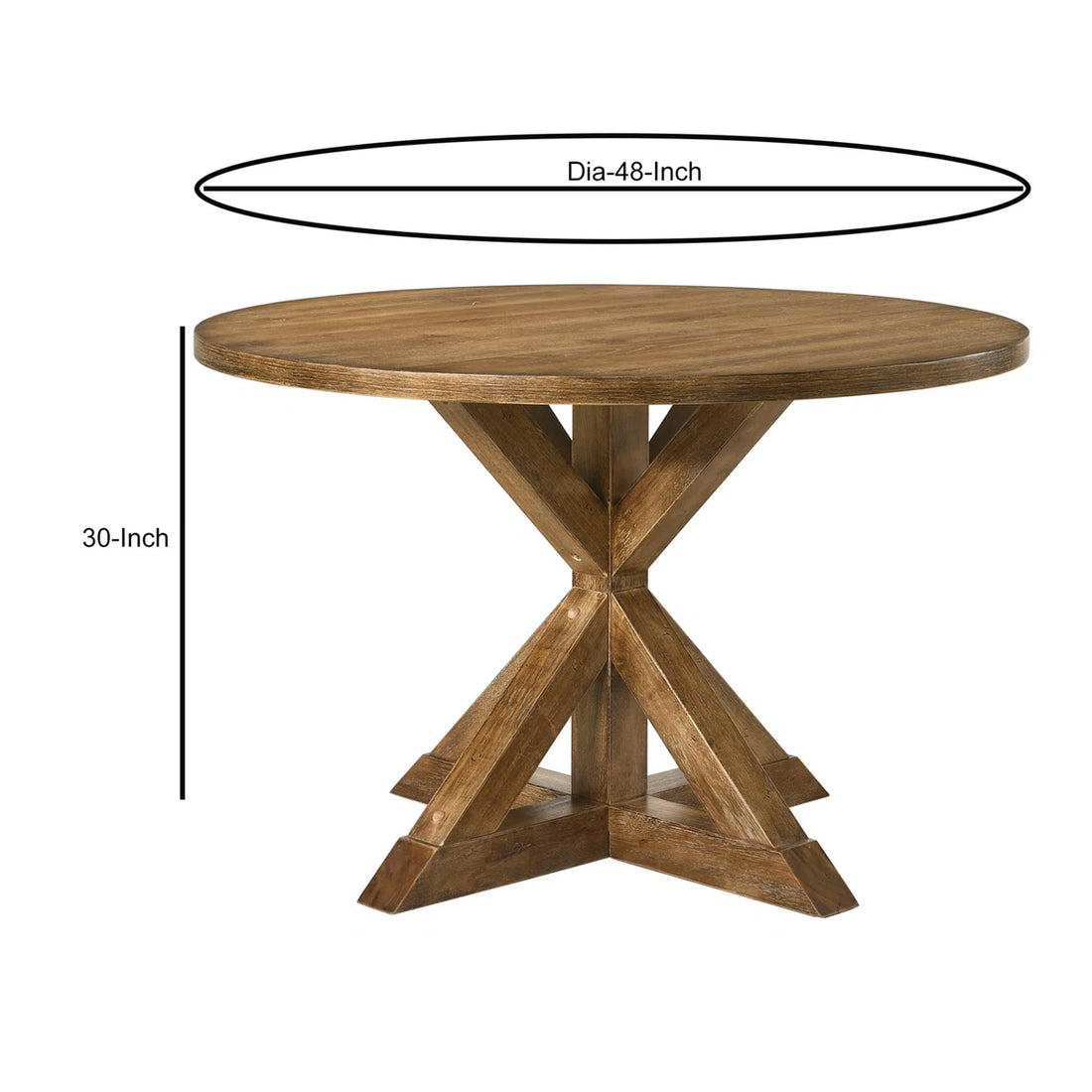 Henninger Round Dining Table in Weathered Oak