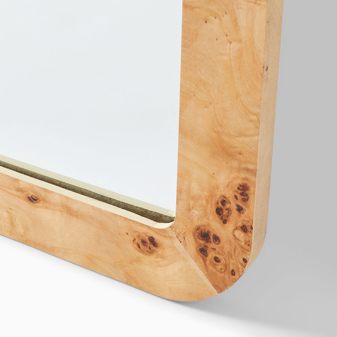 Burled Wood Floor Mirror