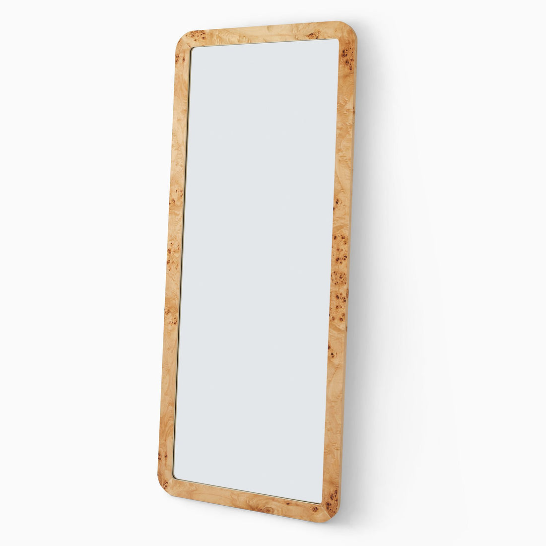 Burled Wood Floor Mirror