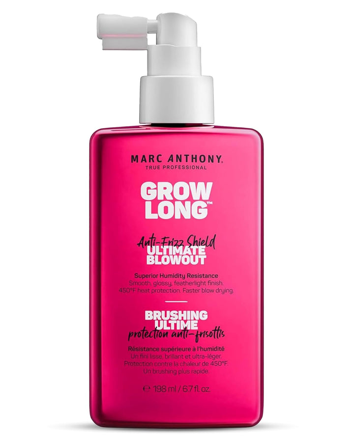 Marc Anthony Anti-Frizz Shield Ultimate Blowout Spray, Grow Long - Smooth, Shiny Hair in High Humidity - Heat Protectant - 6.7 oz | Grow Long, Smooth, Shiny Hair, in High Humidity : Beauty & Personal Care